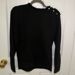 J Crew - Button Shoulder Long Sleeve Top